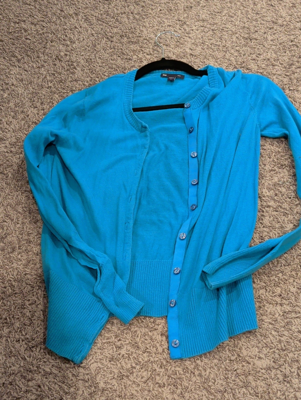 GAP Bright Teal Button-Front Women's Cardigan